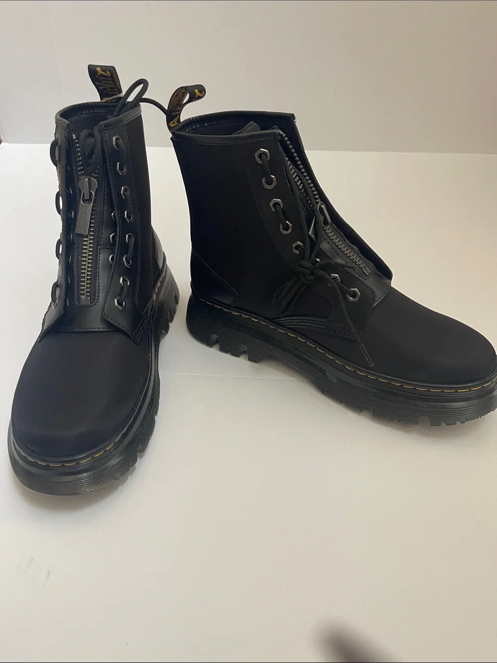 Dr. Martens Air Wair Black Zip Front Lace-Up Boots